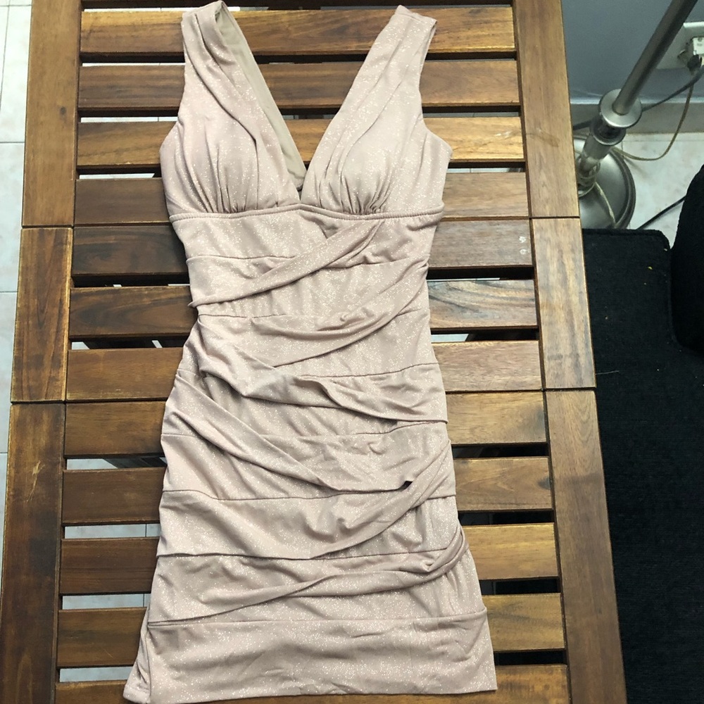 Windsor rose gold sparkle mini dress
